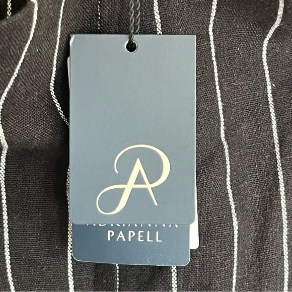 NWT Women’s Adrianna Papell Linen Blend Black White Striped Shorts Size XL - Picture 7 of 11